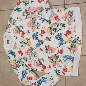 Tudor Court Vintage White Floral Cardigan Jacket Size Large